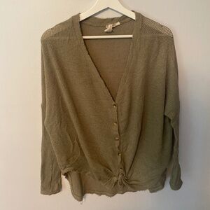 Blue Pepper/Dry Goods baggy tie front cardigan